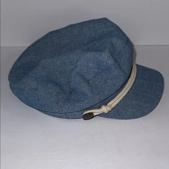 Melrose and Market Blue Denim Nautical Newsboy Cap with Cream Rope Accent OS - Picture 2 of 6
